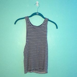 Aeropostale Blue Stripped High Neck Tank Top